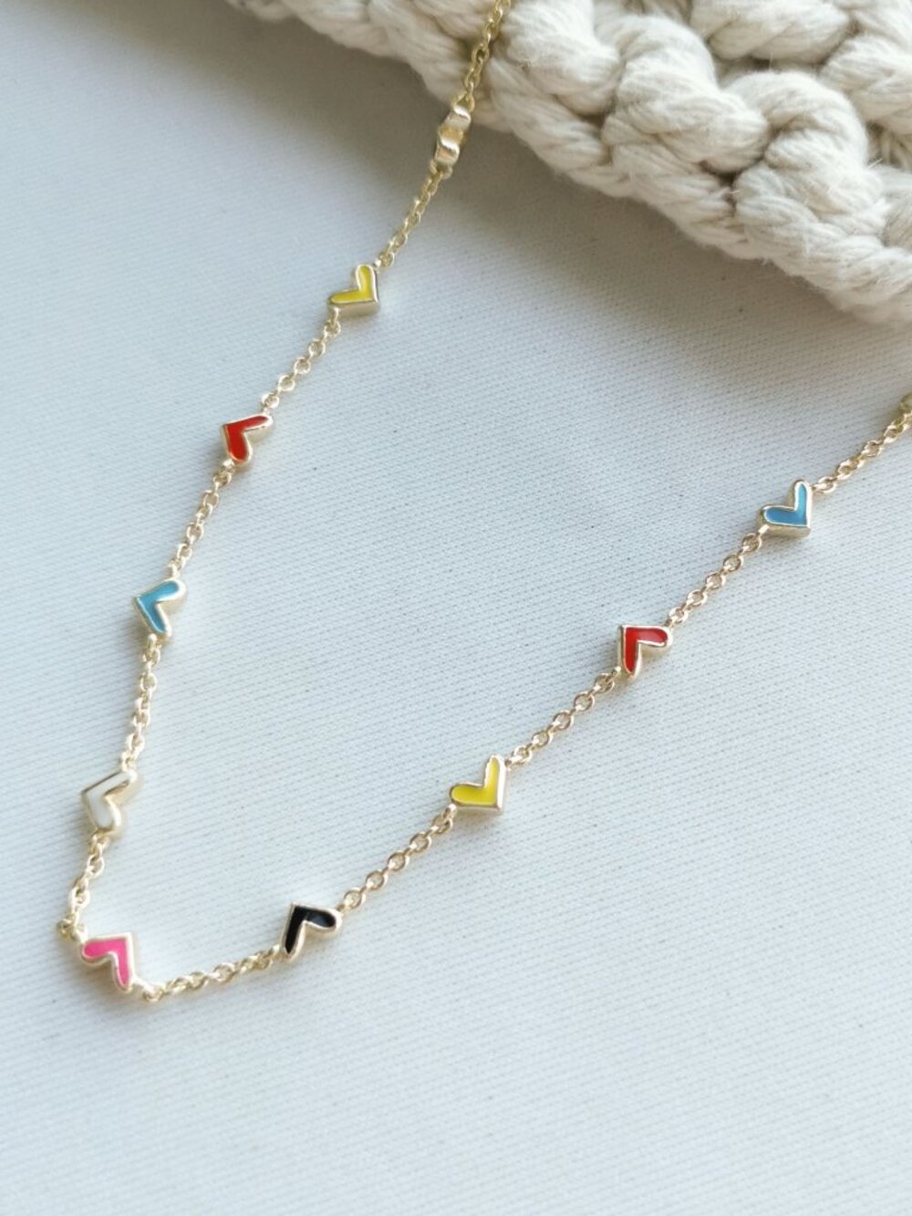 Kendra Scott Haven Heart Gold Multi Mix Enamel Strand Necklace - Picture 2 of 4